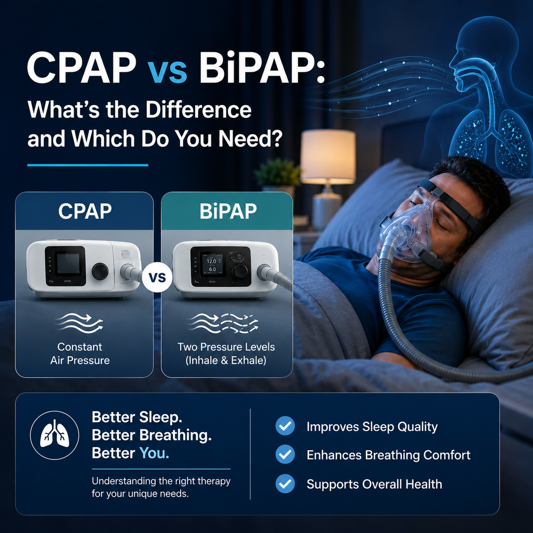CPAP vs BiPAP: What's the Difference and Which Do You Need?